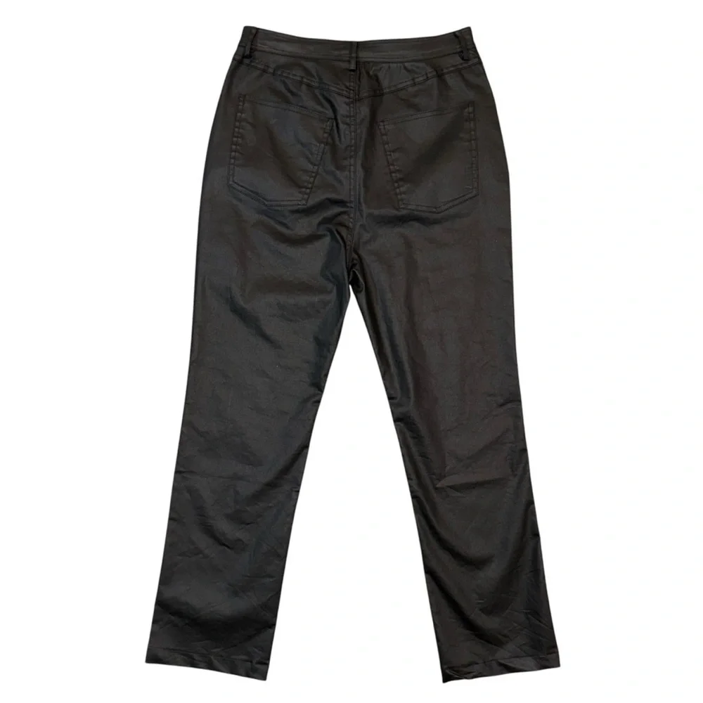 NWT Steve Madden Faux Leather Black Pants Size 29 Straight Leg 5 pocket - Picture 2 of 7